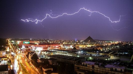 Night cityscape lightning thunder Photo