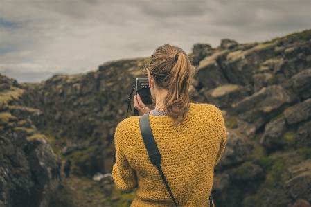 Nature rock walking person Photo