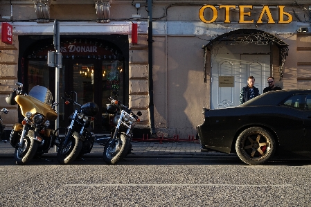 People street car bike Photo