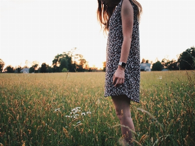 Grass person girl field Photo