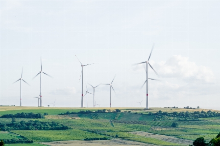 Foto Céu campo pradaria
 moinho de vento