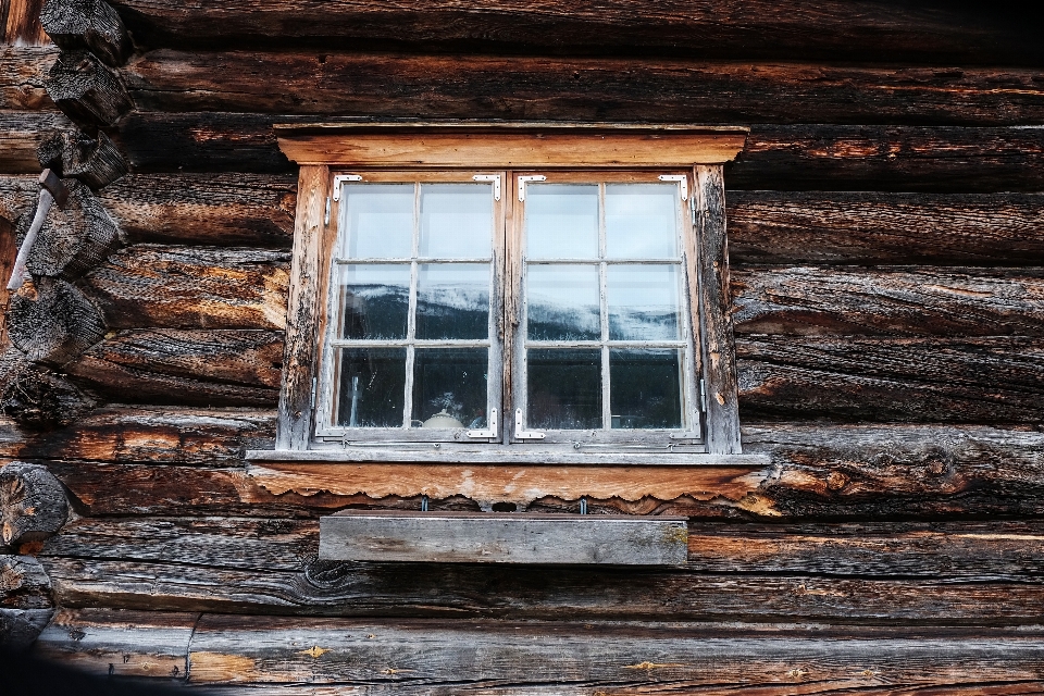 Rock holz haus fenster