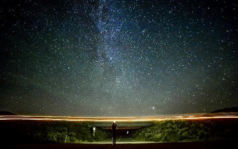 Light sky road night Photo