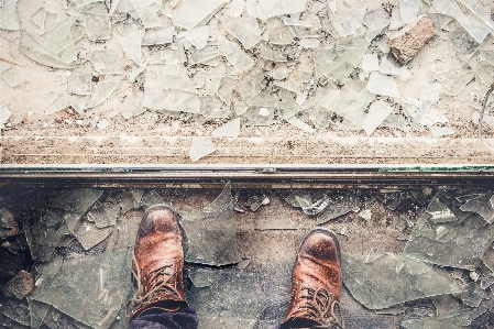 Shoe wood glass wall Photo