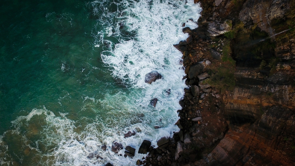 Sea water nature rock