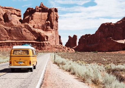 Landscape rock road desert Photo