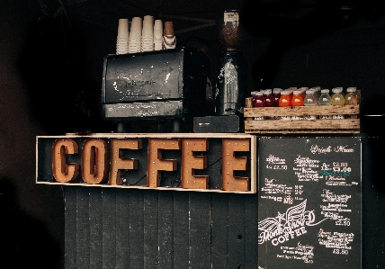 Coffee shop sign menu Photo