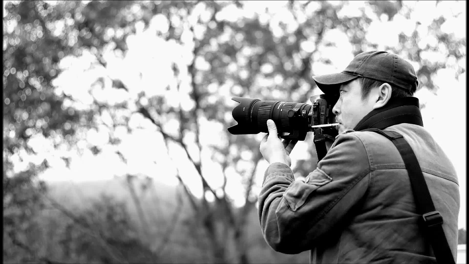 Person black and white photography spring