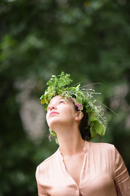 Grass plant girl woman