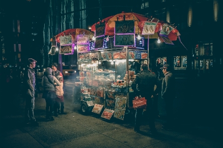 街道 夜晚 new york 符号 照片