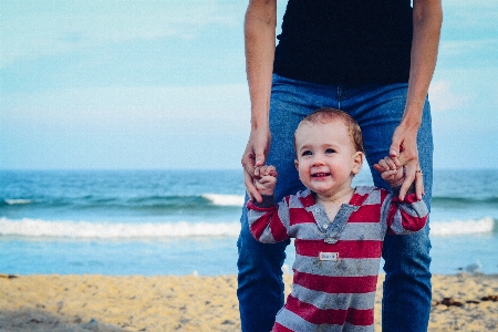 Man beach sea sand Photo