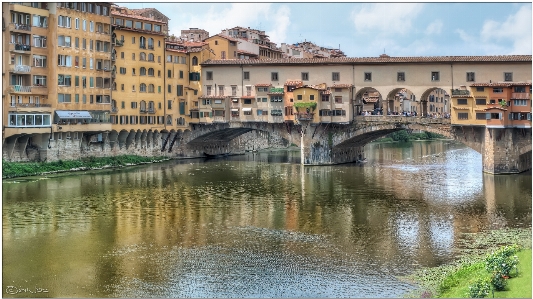 Water bridge town river Photo