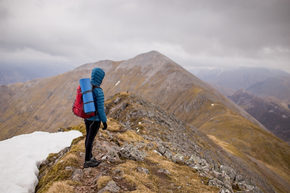 Wilderness walking person mountain