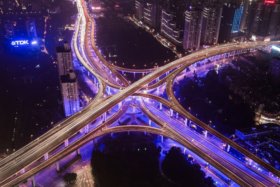 Bridge night city cityscape