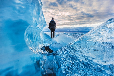 Man water person winter Photo