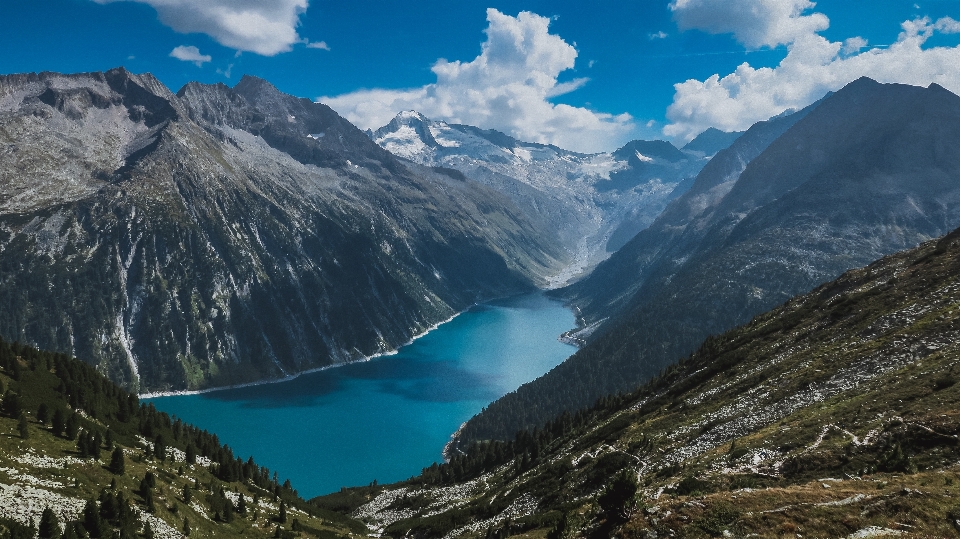 Wilderness mountain lake adventure