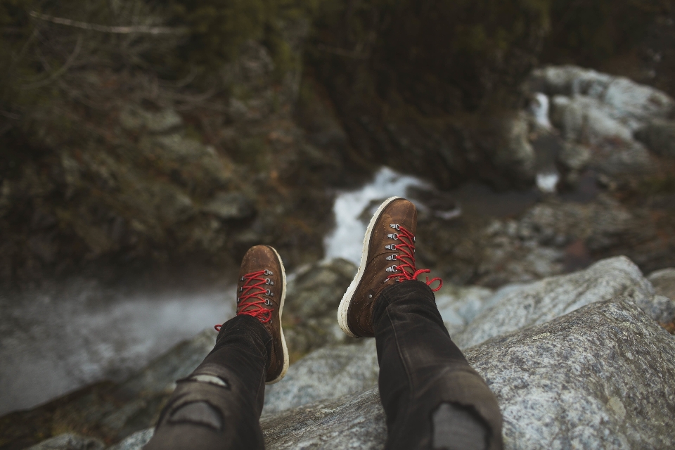 Shoe adventure cliff leg