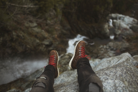 Shoe adventure cliff leg Photo