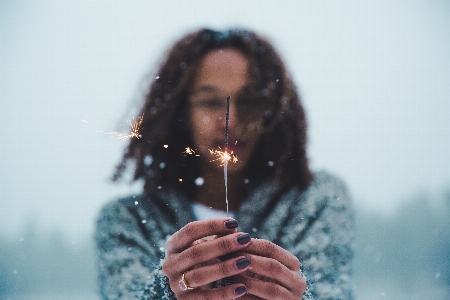 Hand person winter girl Photo