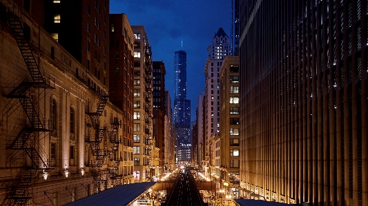 Night city skyscraper cityscape Photo