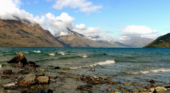 Foto Pantai lanskap laut pesisir