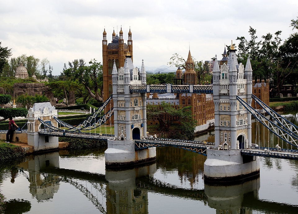 Water bridge chateau river