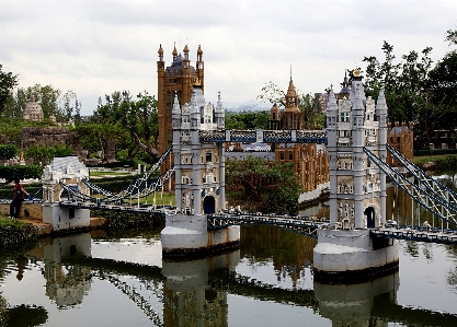 Water bridge chateau river Photo