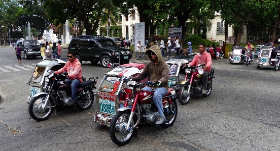 Pedestrian traffic car bicycle Photo