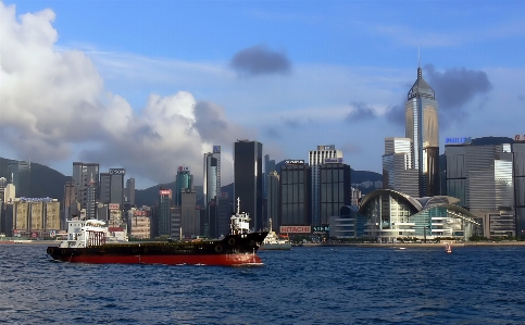 Sea coast boat skyline Photo