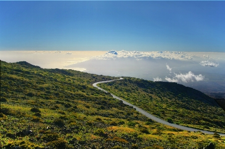 風景 地平線 山 道 写真