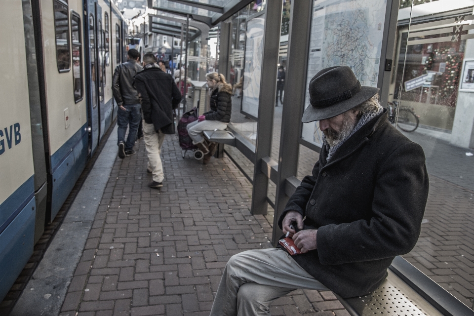 Man pedestrian person train