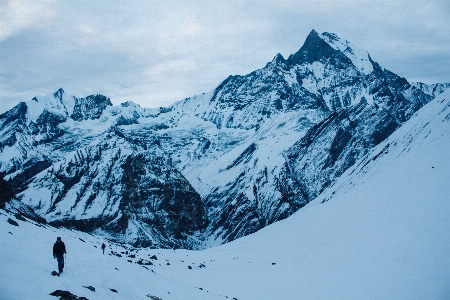 Foto Montanha neve inverno cadeia de montanhas
