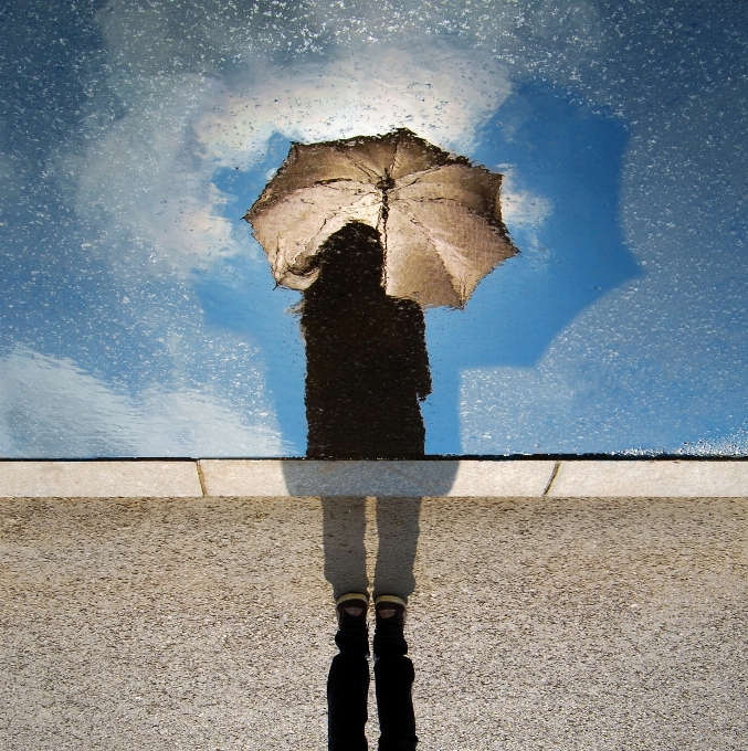 água silhueta chuva guarda-chuva