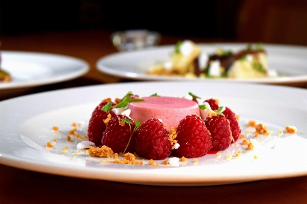 Raspberry fruit restaurant dish Photo