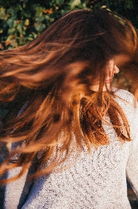 Girl woman hair sunlight Photo