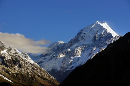 景观 山 雪 日出 照片