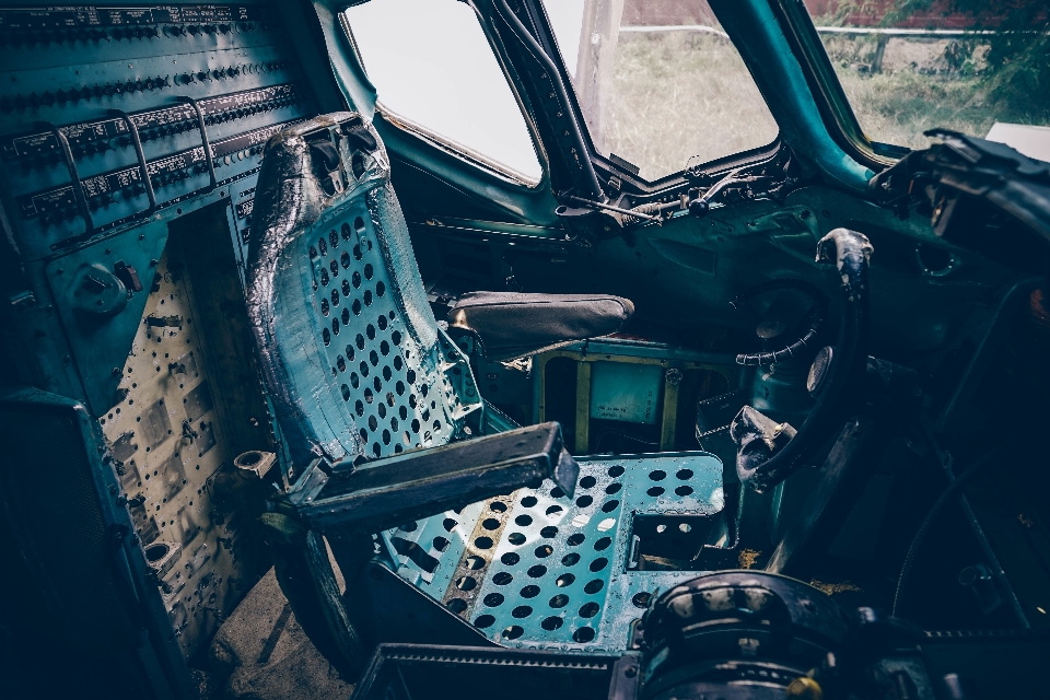 Assento veículo azul cockpit