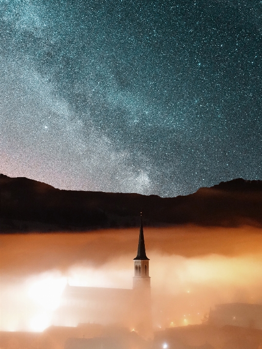 Luz cielo niebla noche