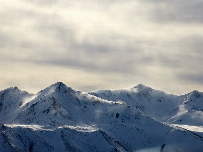 Berg schnee winter wolke Foto