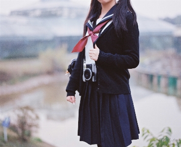 Winter bokeh girl white Photo