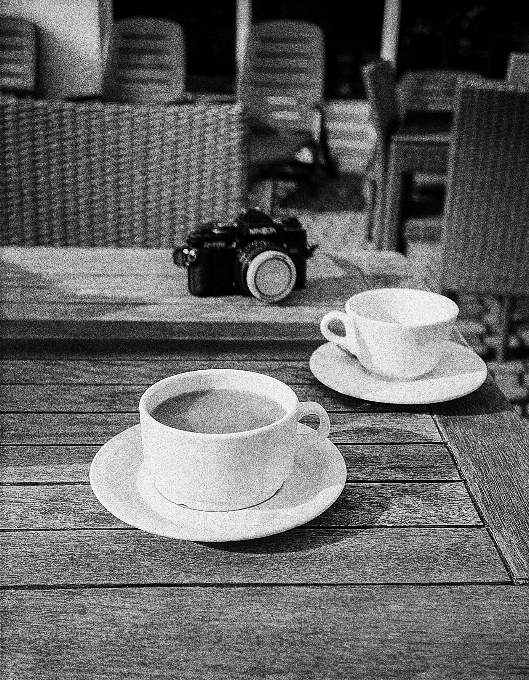 Café bokeh
 noir et blanc
 blanc