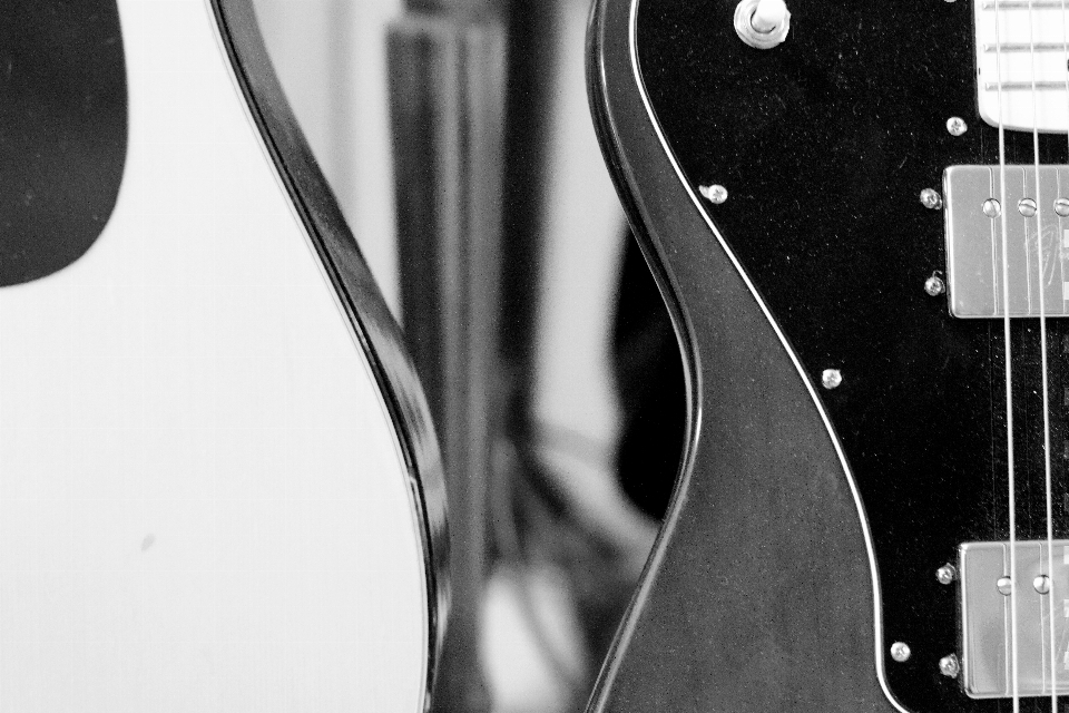 Black and white photography guitar