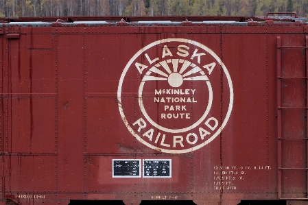 Wood sign red vehicle Photo