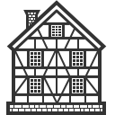 Allemand, loger, maison, bâtiment