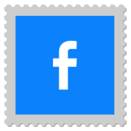 Facebook, logo, stamp