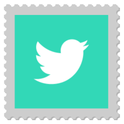 Twitter, logo, stamp