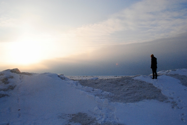 Sea person mountain snow Photo