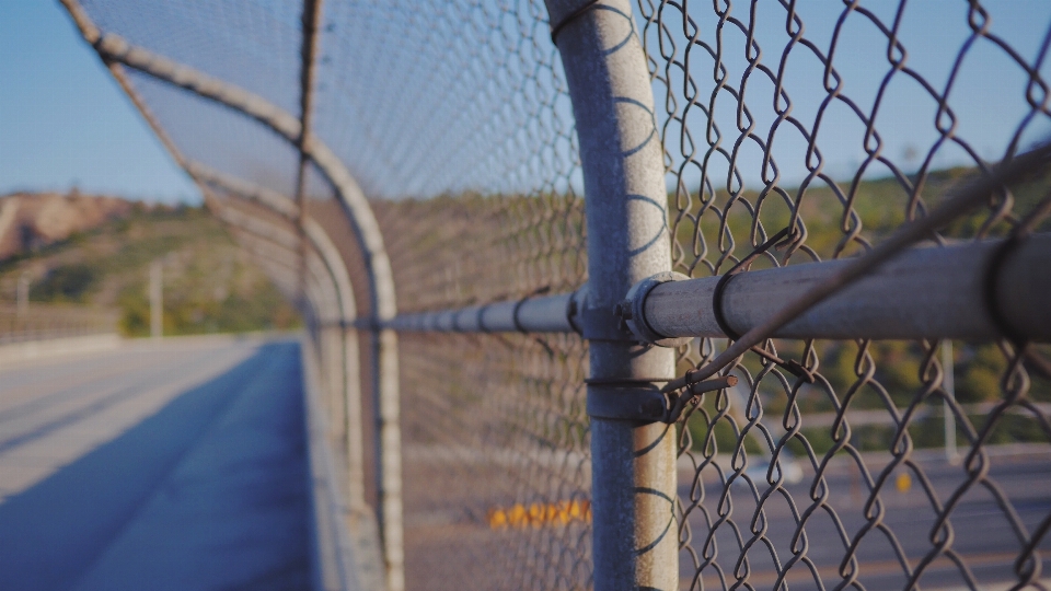 Fence roof wall blue