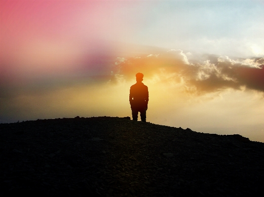 Sea horizon silhouette mountain Photo