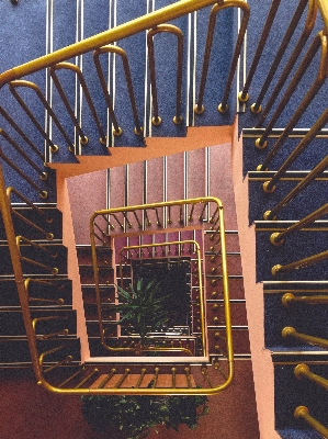 Wood stair chair perspective Photo